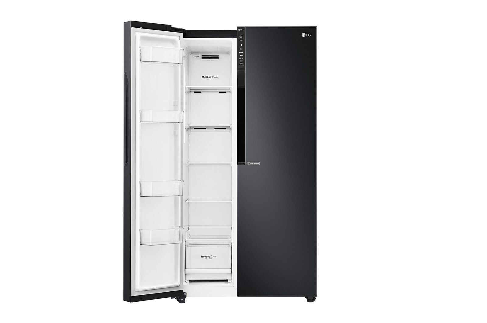 LG Kulkas Side by Side 679L gross /613L nett Inverter Linear Compressor dan Multi Air Flow - Hitam, GC-B247KQBK