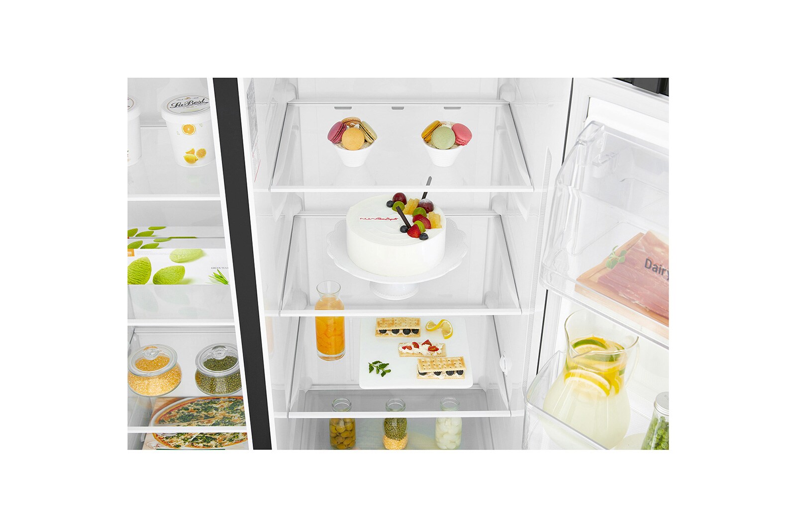 LG Kulkas Side by Side 687L gross / 626L nett Inverter Linear Compressor dan ThinQ™ dengan WiFi - Hitam Matte, GC-B247SQUV