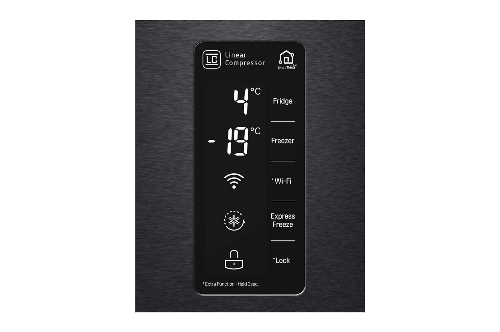 LG Kulkas Side by Side 687L gross / 626L nett Inverter Linear Compressor dan ThinQ™ dengan WiFi - Hitam Matte, GC-B247SQUV
