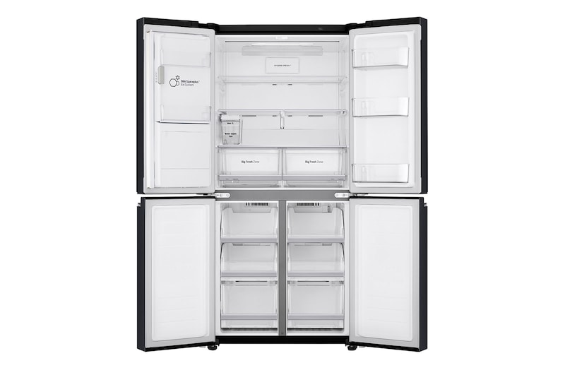 LG Kulkas Side by Side 570L gross /428L nett, Non Plumbing Water & Ice Dispenser UV Nano dengan ThinQ™ - Hitam, GC-L22FTQBL