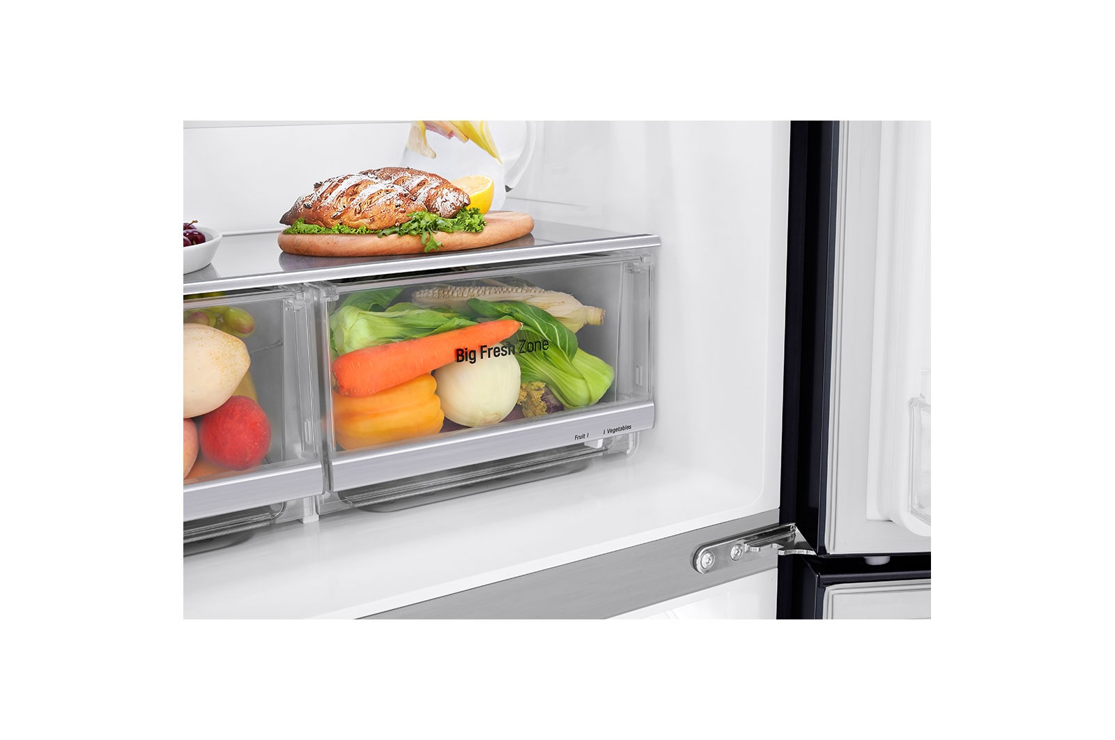 LG Kulkas Side by Side 570L gross /428L nett, Non Plumbing Water & Ice Dispenser UV Nano dengan ThinQ™ - Hitam, GC-L22FTQBL