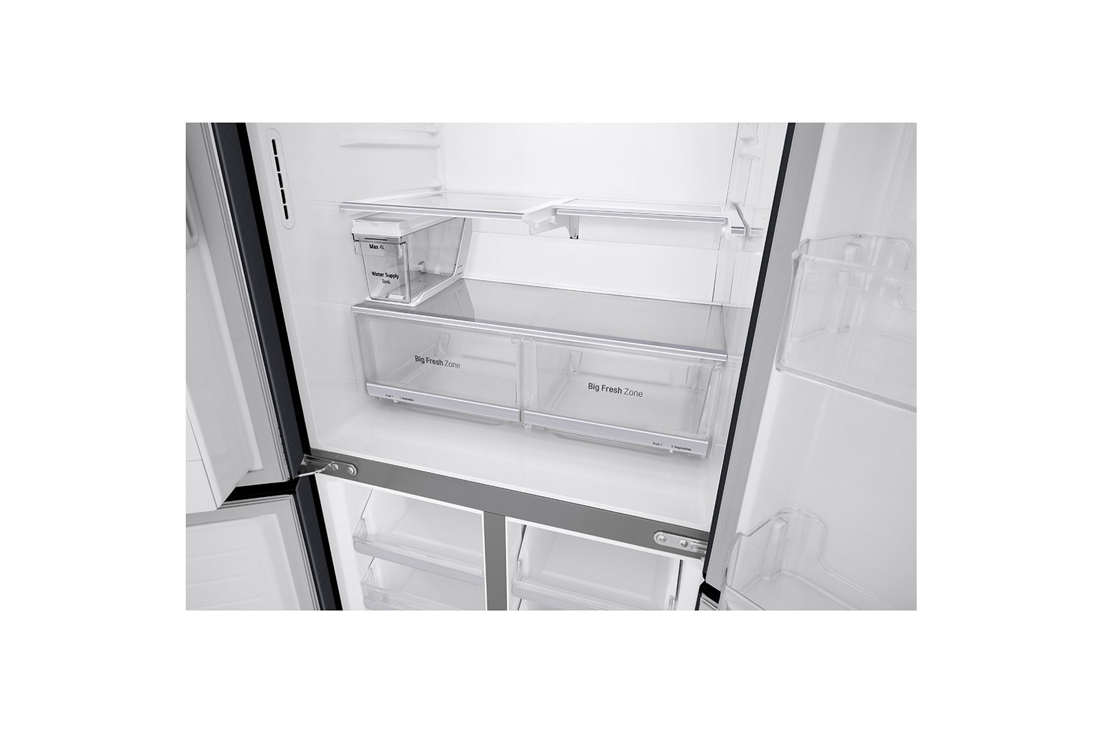 LG Kulkas Side by Side 570L gross /428L nett, Non Plumbing Water & Ice Dispenser UV Nano dengan ThinQ™ - Hitam, GC-L22FTQBL