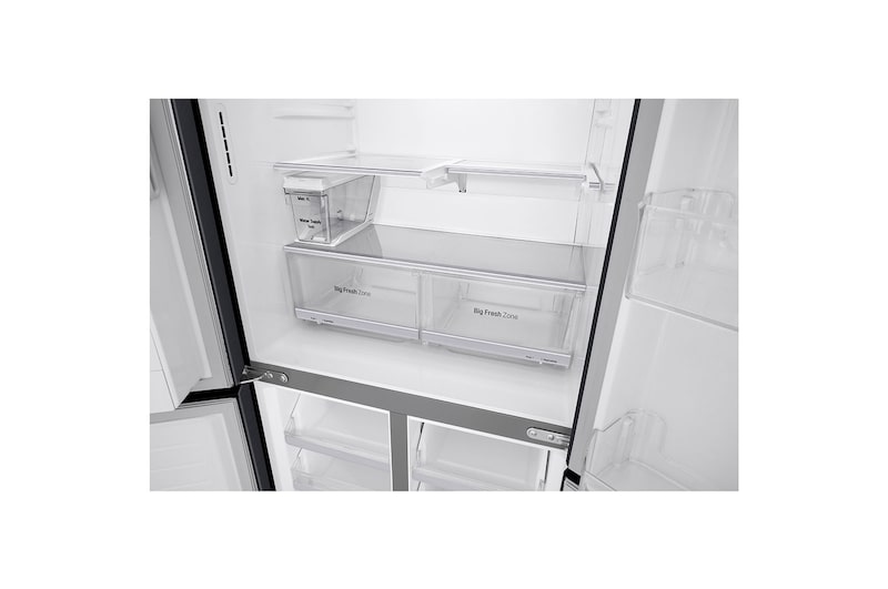 LG Kulkas Side by Side 570L gross /428L nett, Non Plumbing Water & Ice Dispenser UV Nano dengan ThinQ™ - Hitam, GC-L22FTQBL