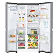 LG Kulkas Side by Side 668L gross / 601L nett Inverter Linear Compressor dan Rak Wine, ThinQ™ dengan WiFi - Platinum, GC-L247CLCV