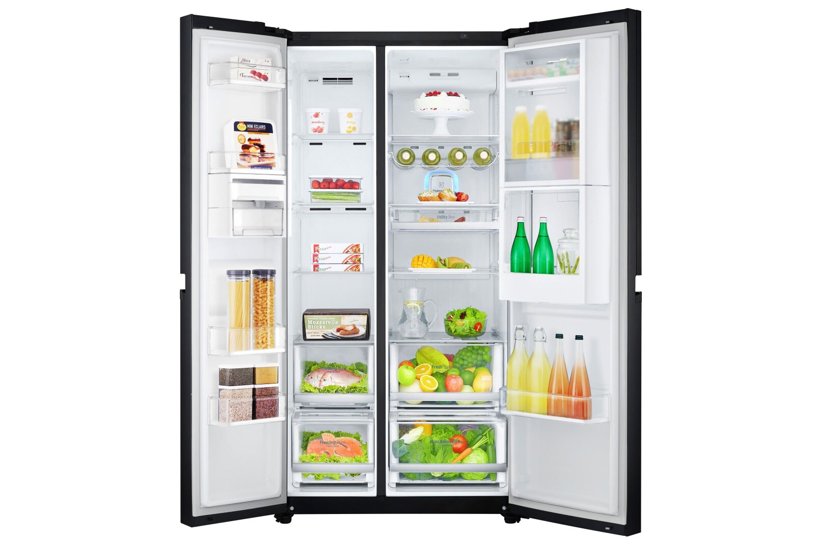 LG Kulkas Side by Side Door-in-Door® 679L gross/ 618L nett Inverter Linear Compressor dengan Hygiene Fresh dan Moist Balance Crisper - Black Glass, GC-M247UGBW