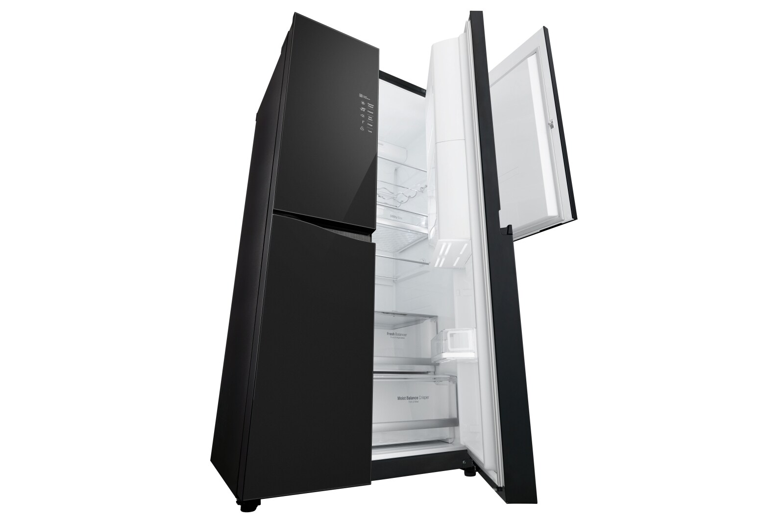 LG Kulkas Side by Side Door-in-Door® 679L gross/ 618L nett Inverter Linear Compressor dengan Hygiene Fresh dan Moist Balance Crisper - Black Glass, GC-M247UGBW