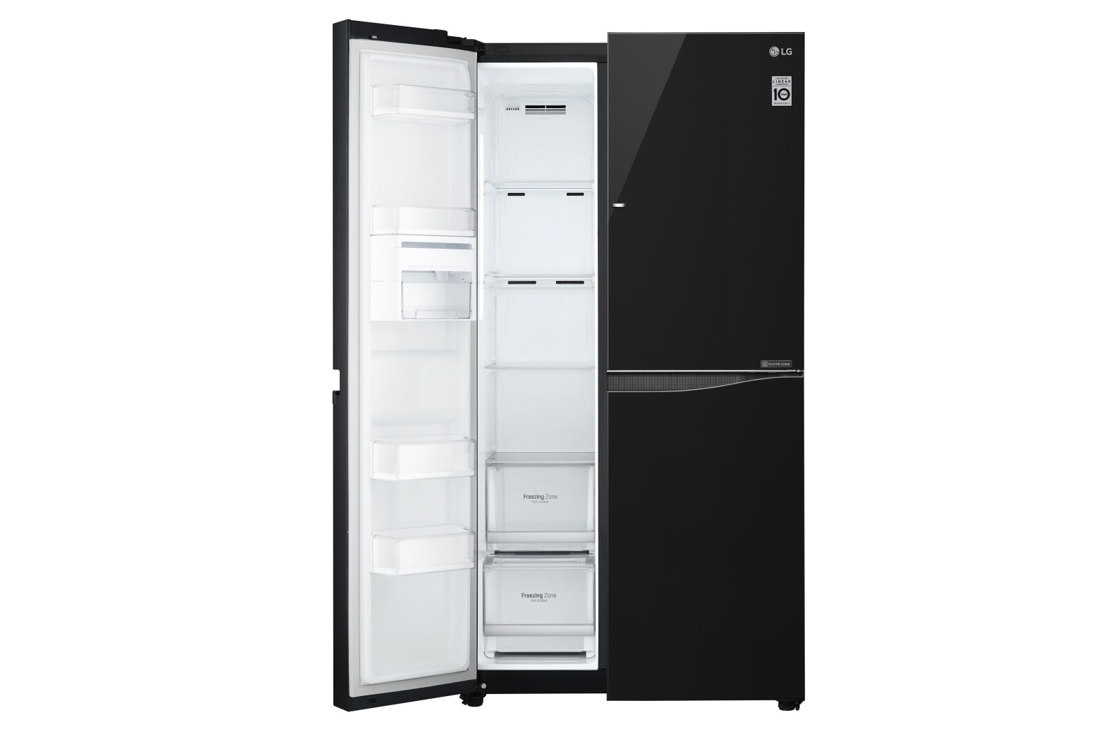 LG Kulkas Side by Side Door-in-Door® 679L gross/ 618L nett Inverter Linear Compressor dengan Hygiene Fresh dan Moist Balance Crisper - Black Glass, GC-M247UGBW