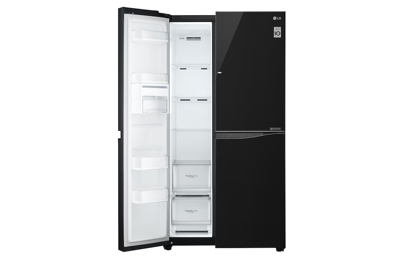 LG Kulkas Side by Side Door-in-Door® 679L gross/ 618L nett Inverter Linear Compressor dengan Hygiene Fresh dan Moist Balance Crisper - Black Glass, GC-M247UGBW