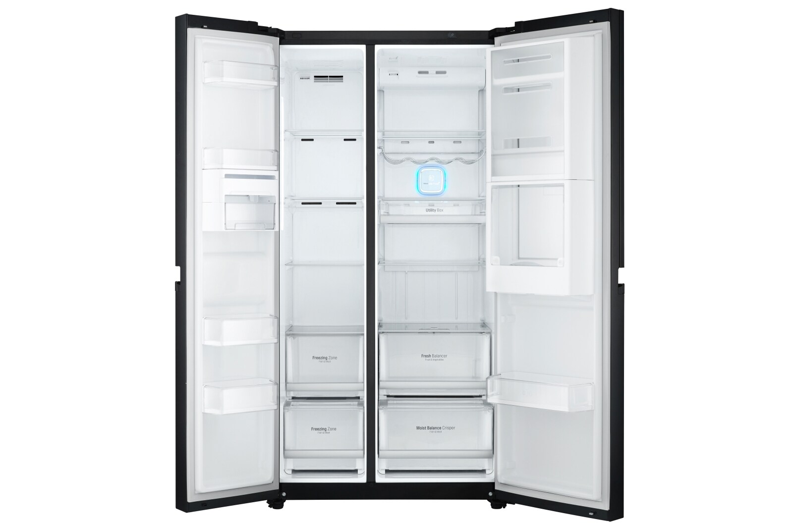 LG Kulkas Side by Side Door-in-Door® 679L gross/ 618L nett Inverter Linear Compressor dengan Hygiene Fresh dan Moist Balance Crisper - Black Glass, GC-M247UGBW