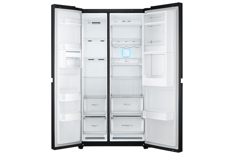LG Kulkas Side by Side Door-in-Door® 679L gross/ 618L nett Inverter Linear Compressor dengan Hygiene Fresh dan Moist Balance Crisper - Black Glass, GC-M247UGBW