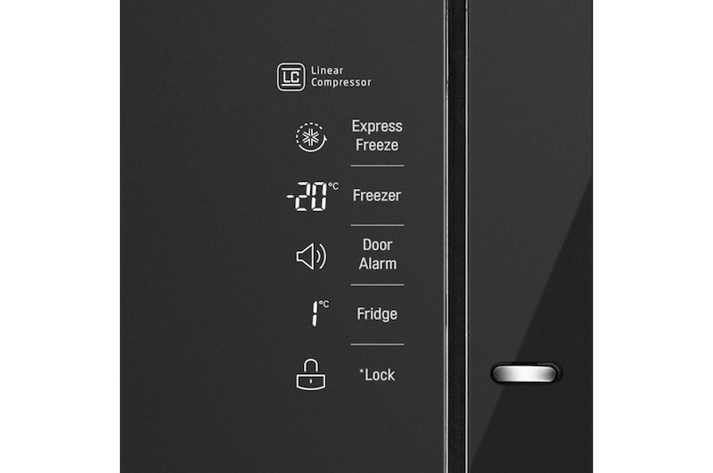 LG Kulkas Side by Side Door-in-Door® 679L gross/ 618L nett Inverter Linear Compressor dengan Hygiene Fresh dan Moist Balance Crisper - Black Glass, GC-M247UGBW
