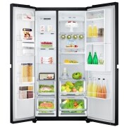 LG Kulkas Side by Side Door-in-Door® 679L gross/ 618L nett Inverter Linear Compressor dengan Hygiene Fresh dan Moist Balance Crisper - Black Glass, GC-M247UGBW