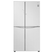 Front view of Kulkas Side by Side Door-in-Door™ - Linen White Glass GC-M247UGUW