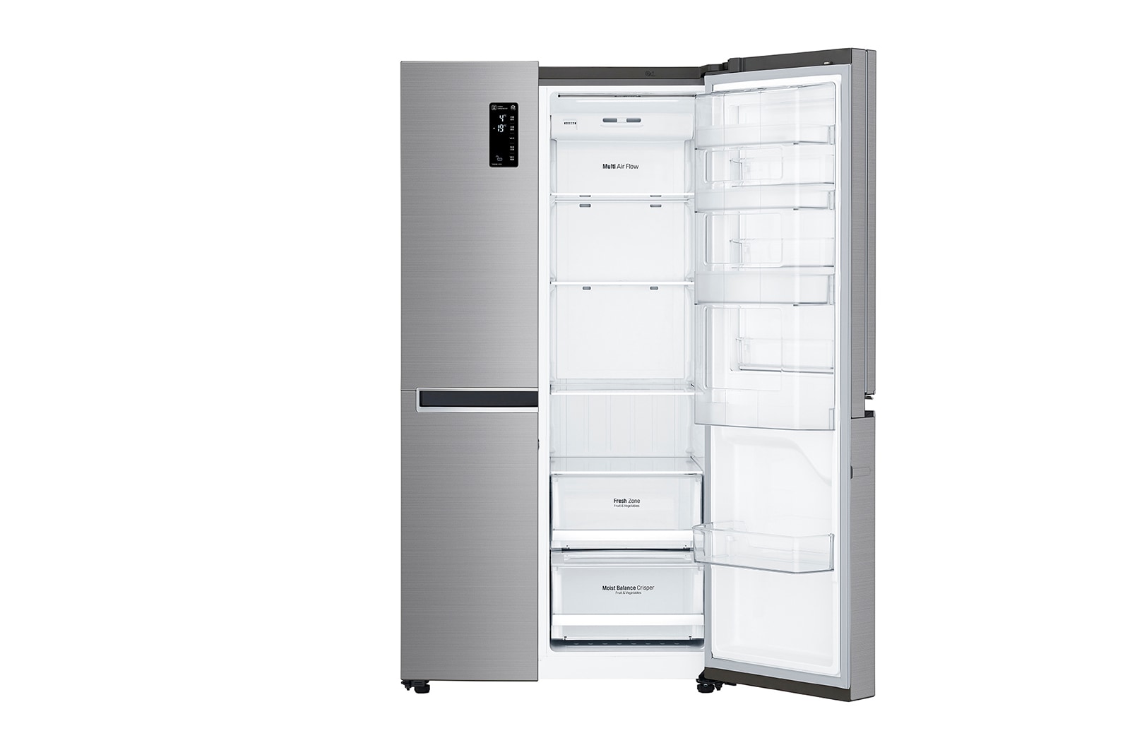 LG Kulkas Side by Side  885L gross /797L nett Door-in-Door™  Inverter Linear Compressor dan Multi Air Flow, ThinQ™ dengan Wi-Fi - Platinum, GC-M297SLGL