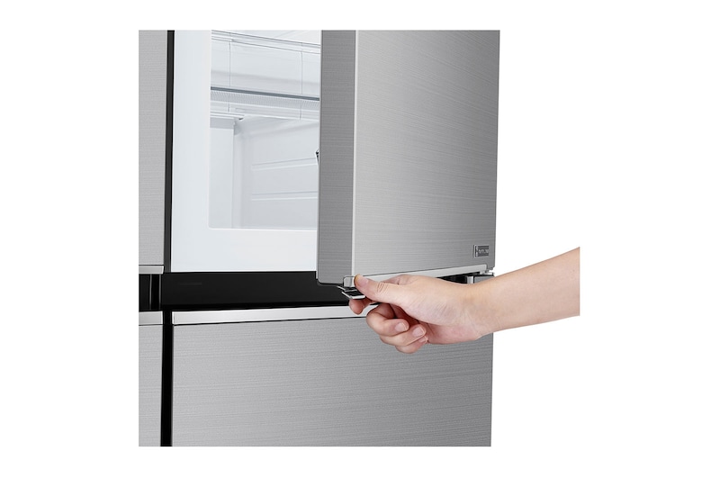 LG Kulkas Side by Side  885L gross /797L nett Door-in-Door™  Inverter Linear Compressor dan Multi Air Flow, ThinQ™ dengan Wi-Fi - Platinum, GC-M297SLGL