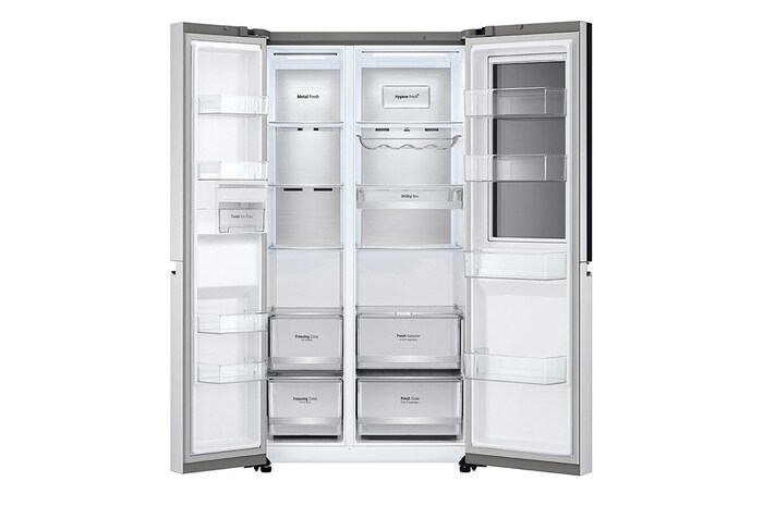 LG 694L / 647L Kulkas InstaView™ Side by Side, GC-Q257CSFW