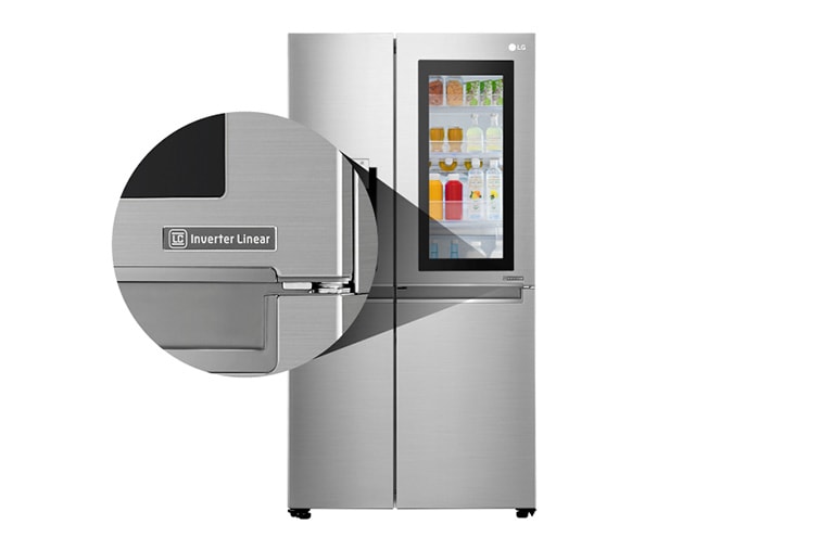 LG Kulkas Side by Side 668L gross / 624L nett InstaView Door-in-Door™ dengan Inverter Linear Compressor dan Wadah Pembuat Es Ramping, ThinQ™ dengan WiFi - Noble Steel, GC-X247CKAV