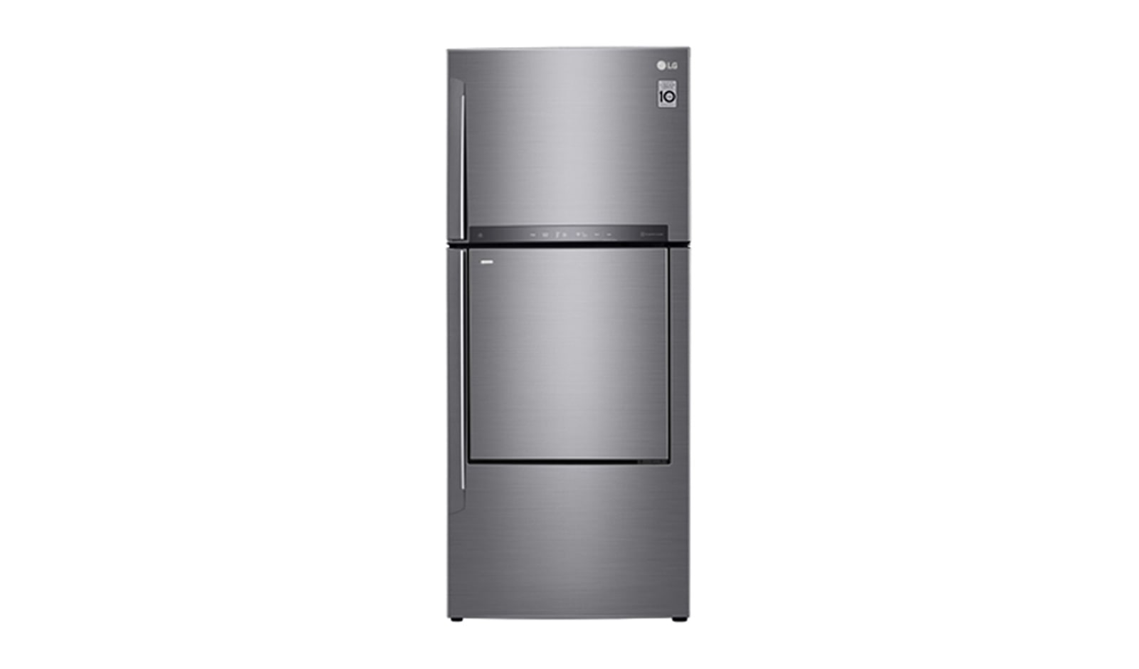 Kulkas 2 Pintu 549L gross / 512L nett Door-in-Door™ Inverter Linear Compressor, ThinQ™ dengan WiFi - Platinum GN-A702HLHU tampak depan
