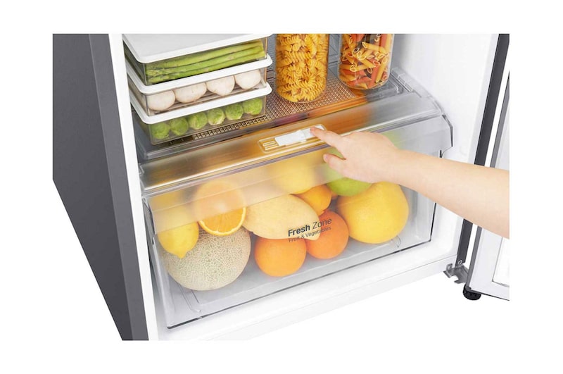 LG Kulkas 2 Pintu 272L gross/ 254L nett Smart Inverter dengan Multi Air Flow dan Moist Balance Crisper - Dark Graphite Steel, GN-B272SQCB