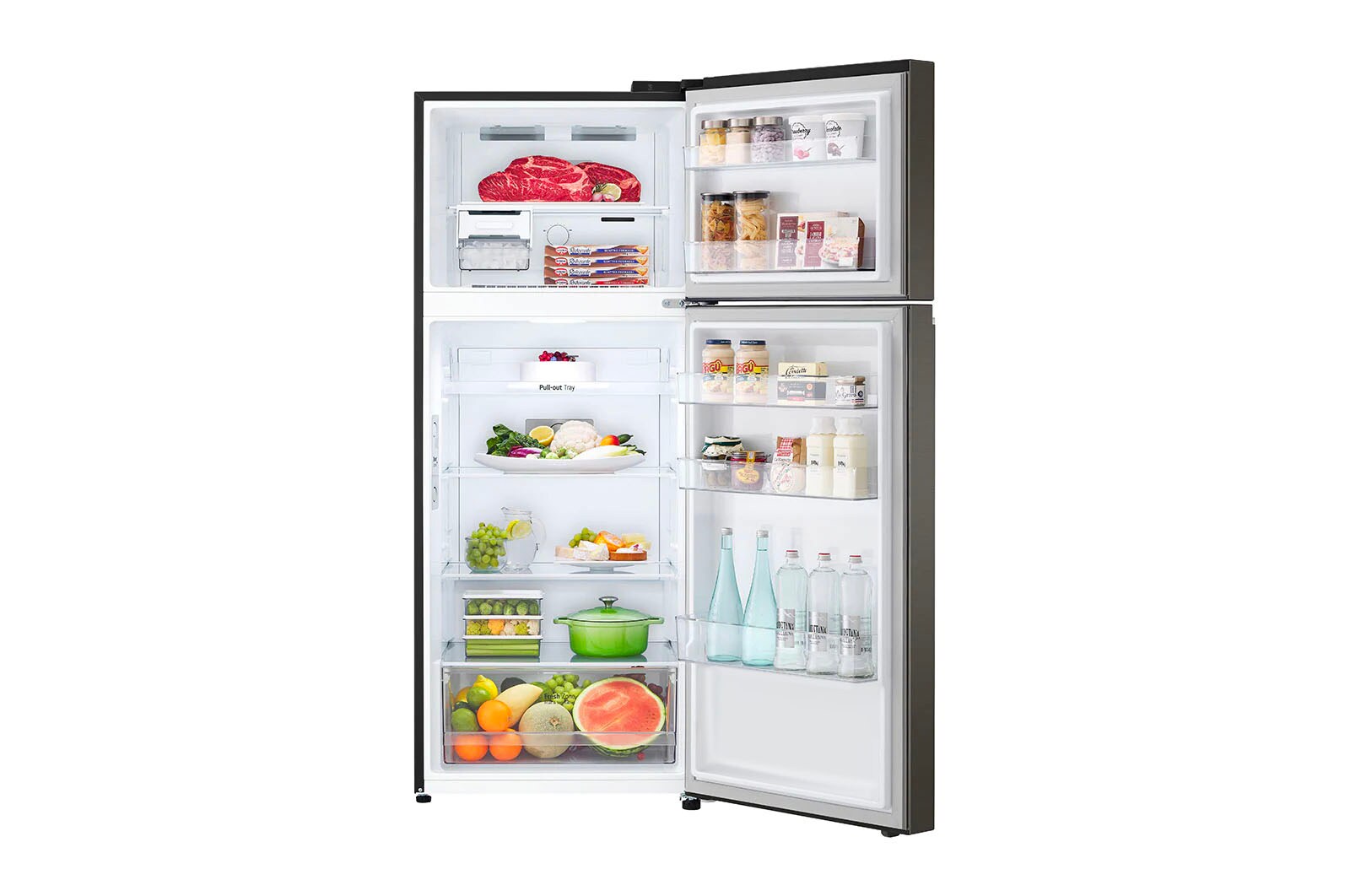 LG Kulkas 2 Pintu Nett 315ℓ / Gross 340ℓ Nett  dengan LINEAR Cooling™ dan Smart Inverter Compressor, Smart Diagnosis™, GN-B312PXGB