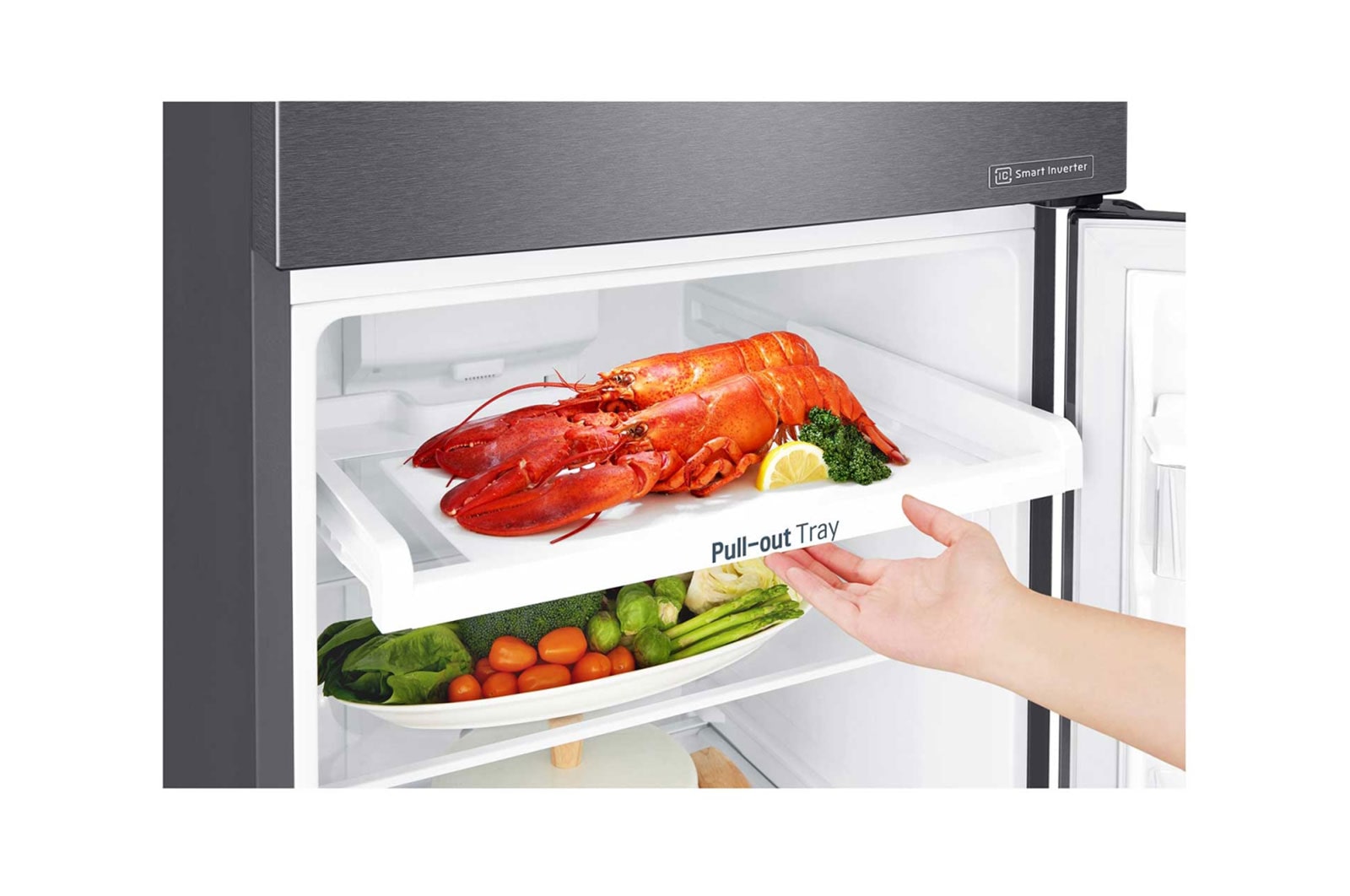 LG Kulkas 2 Pintu 333L gross/312L nett Smart Inverter dengan Multi Air Flow dan Moist Balance Crisper - Dark Graphite Steel, GN-B372SQCB