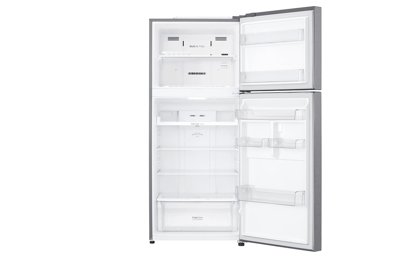 LG Kulkas 2 Pintu 416L gross/ 384L nett Smart Inverter dengan Boks Sayur Besar dan Rak Tempered Glass - Dark Graphite Steel, GN-B422SQCL