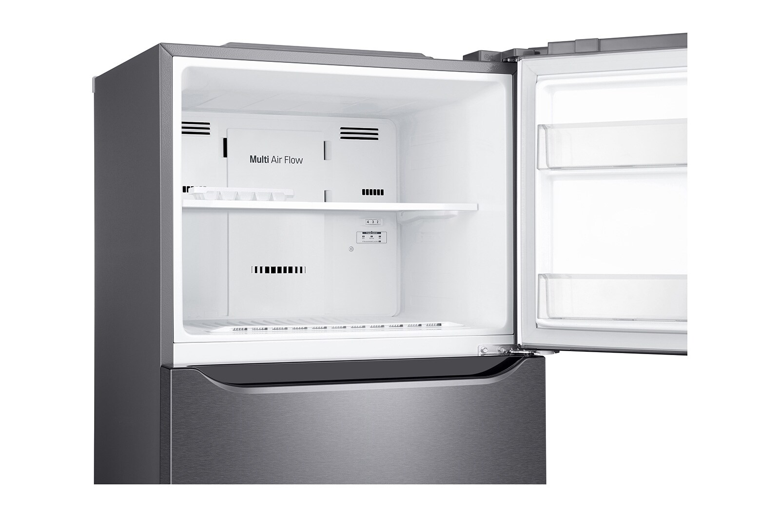 LG Kulkas 2 Pintu 416L gross/ 384L nett Smart Inverter dengan Boks Sayur Besar dan Rak Tempered Glass - Dark Graphite Steel, GN-B422SQCL