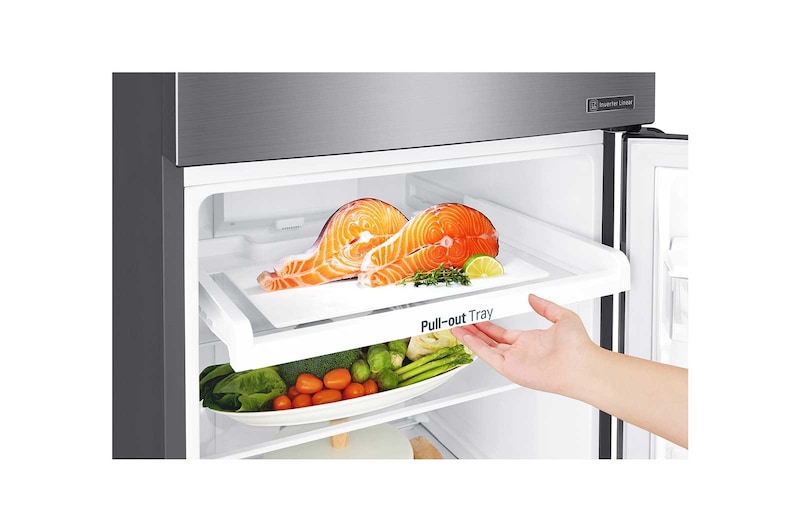 LG Kulkas 2 Pintu 225L gross / 209L nett Inverter Linear Compressor dan Door Cooling+™ - Platinum, GN-C222SLCN