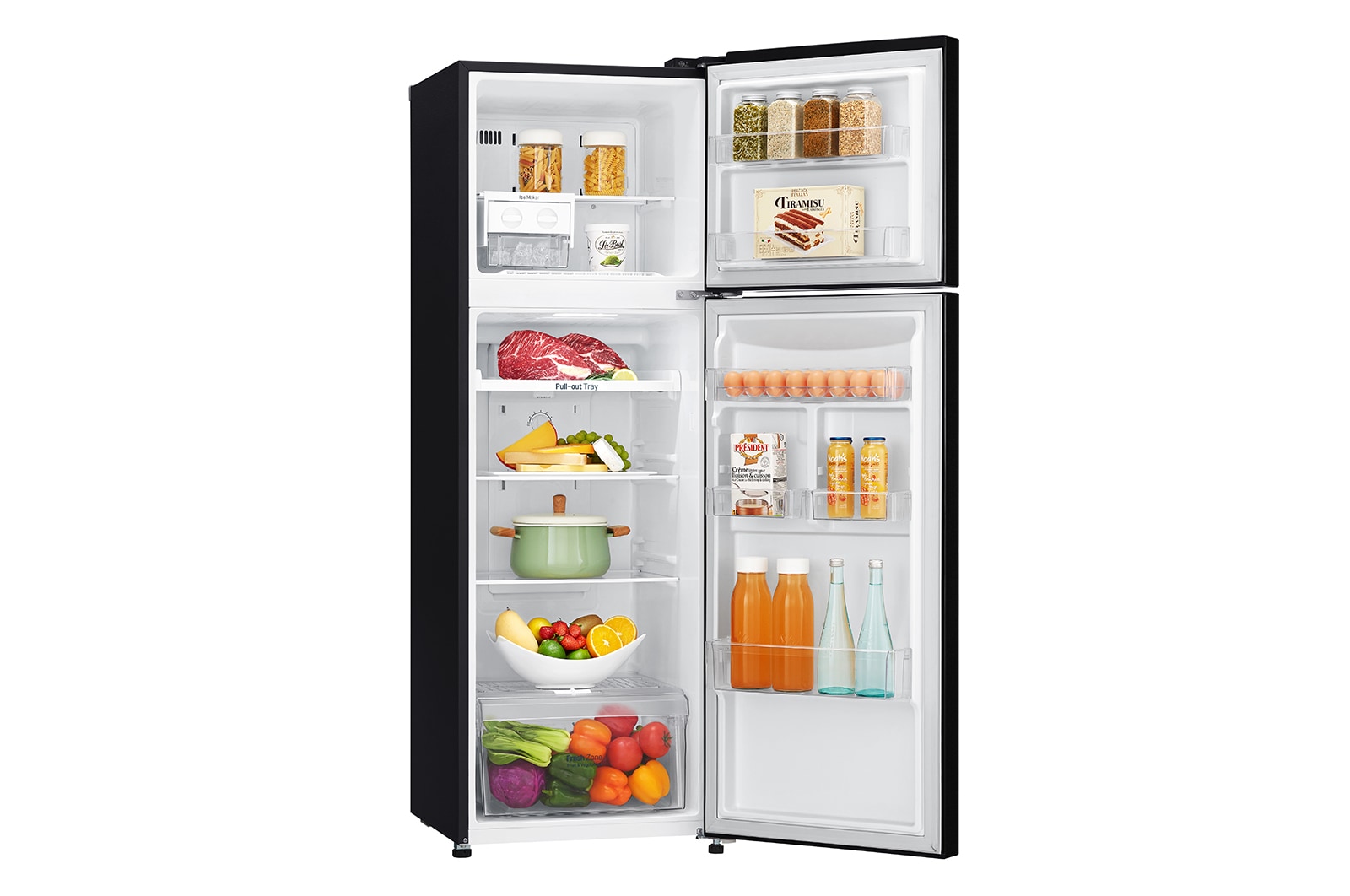 LG Kulkas 2 Pintu 272L gross/ 254L nett Inverter Linear Compressor dengan Door Cooling+™ dan Moving Ice Maker - Black Steel, GN-C272SXCN