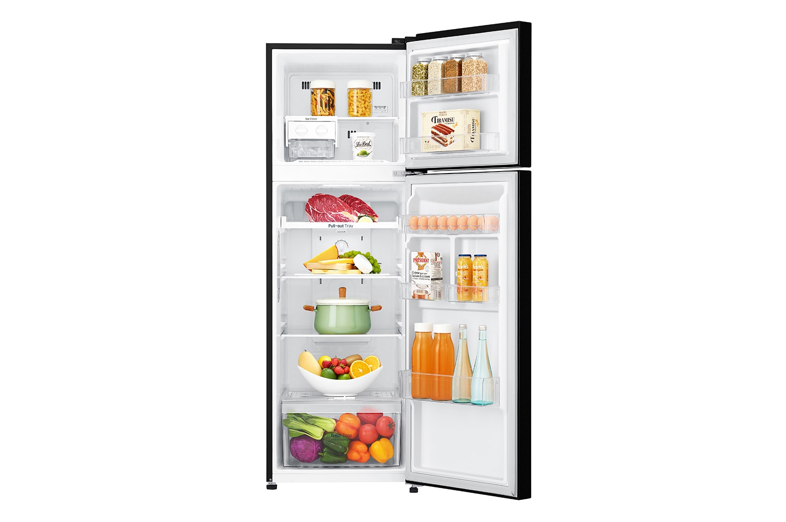 LG Kulkas 2 Pintu 272L gross/ 254L nett Inverter Linear Compressor dengan Door Cooling+™ dan Moving Ice Maker - Black Steel, GN-C272SXCN
