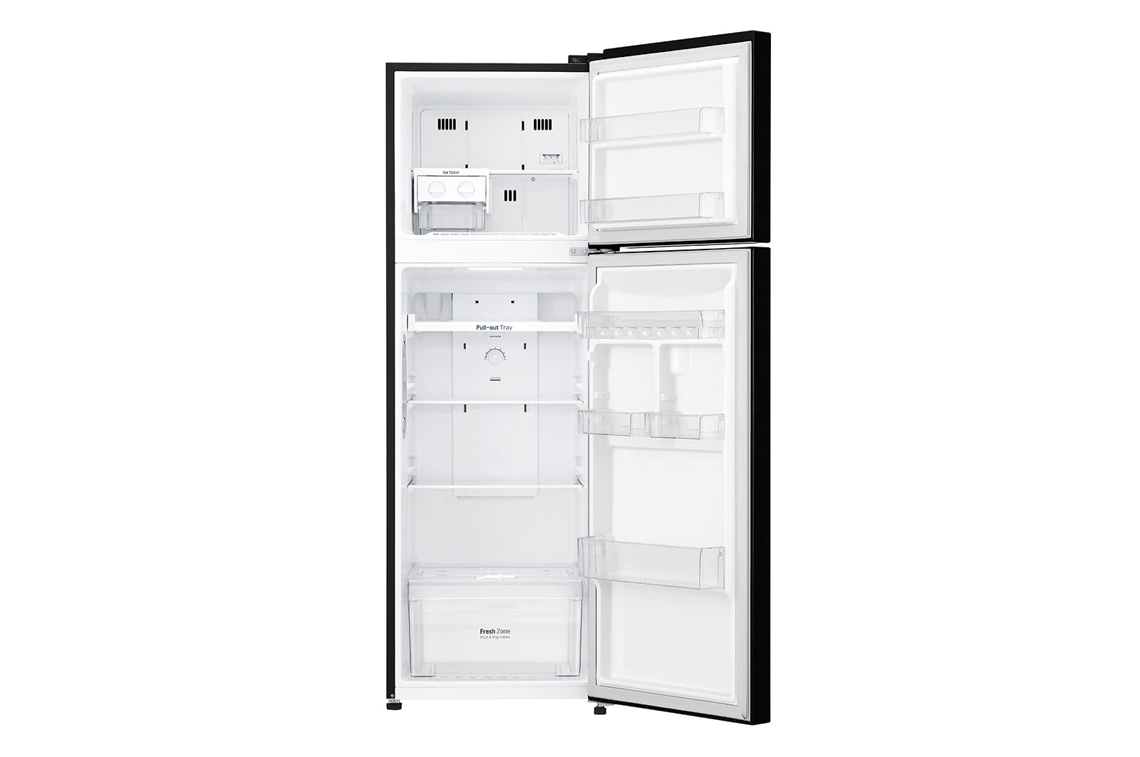 LG Kulkas 2 Pintu 272L gross/ 254L nett Inverter Linear Compressor dengan Door Cooling+™ dan Moving Ice Maker - Black Steel, GN-C272SXCN