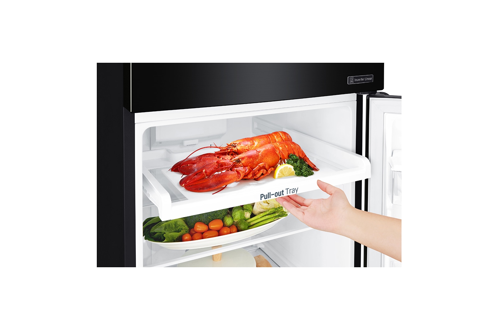 LG Kulkas 2 Pintu 333L gross/ 312L nett Inverter Linear Compressor dengan Door Cooling+™ dan Moving Ice Maker - Black Steel, GN-C372SXCN