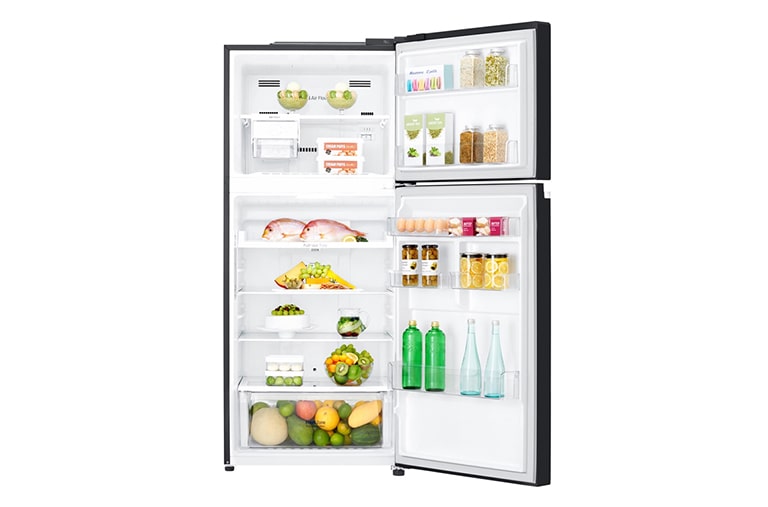LG Kulkas 2 Pintu 416L gross / 384Lnett Inverter Linear Compressor dan Linear Cooling™ - Hitam, GN-C422SGCN