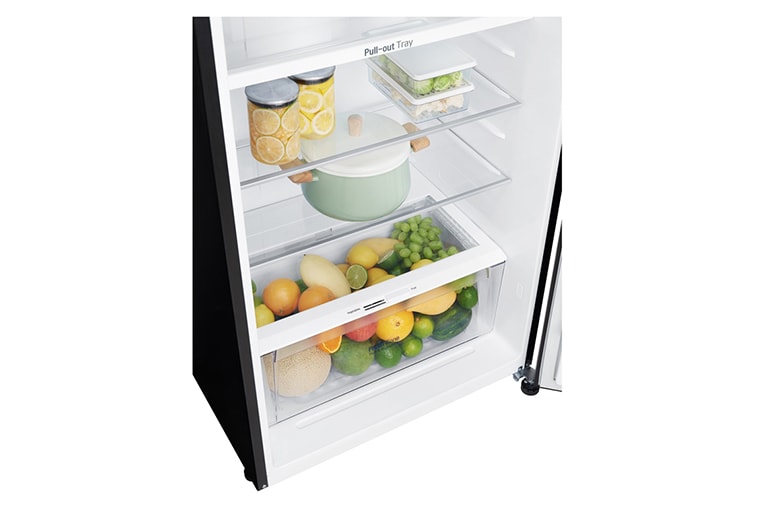 LG Kulkas 2 Pintu 416L gross / 384Lnett Inverter Linear Compressor dan Linear Cooling™ - Hitam, GN-C422SGCN