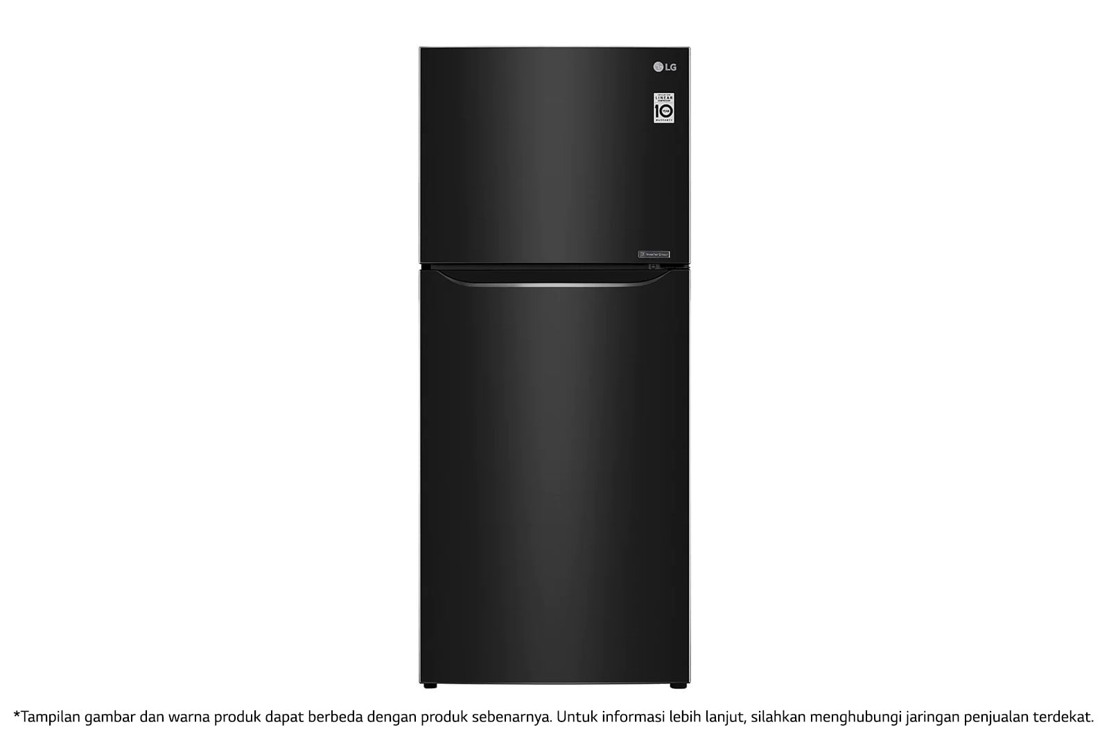 Front view of Kulkas 2 Pintu 416L gross/ 384L nett Inverter Smart Compressor dengan Door Cooling+™ dan Moving Ice Maker - Black Steel GN-C422SXCL