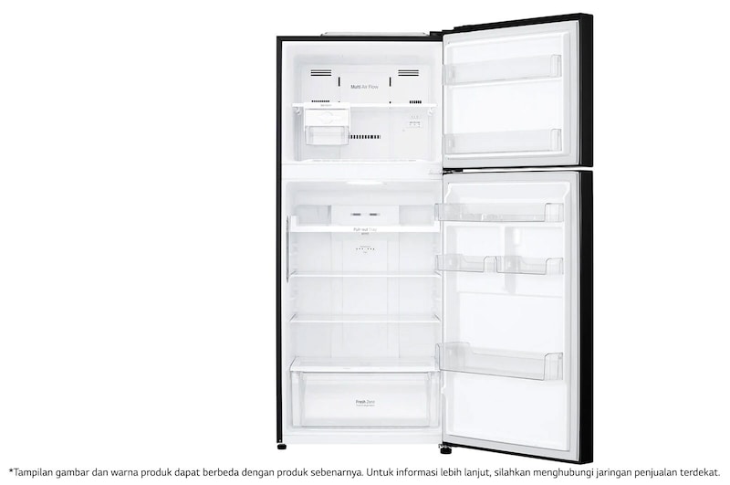 LG Kulkas 2 Pintu 416L gross/ 384L nett Inverter Smart Compressor dengan Door Cooling+™ dan Moving Ice Maker - Black Steel, GN-C422SXCL