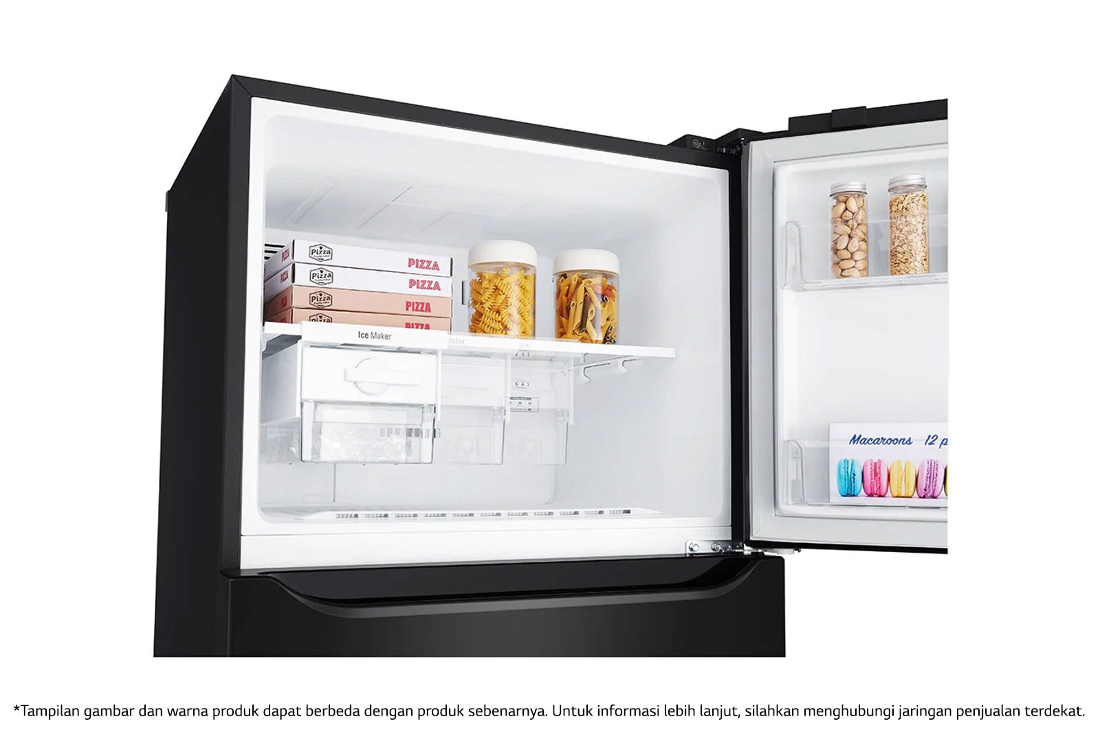 LG Kulkas 2 Pintu 416L gross/ 384L nett Inverter Smart Compressor dengan Door Cooling+™ dan Moving Ice Maker - Black Steel, GN-C422SXCL