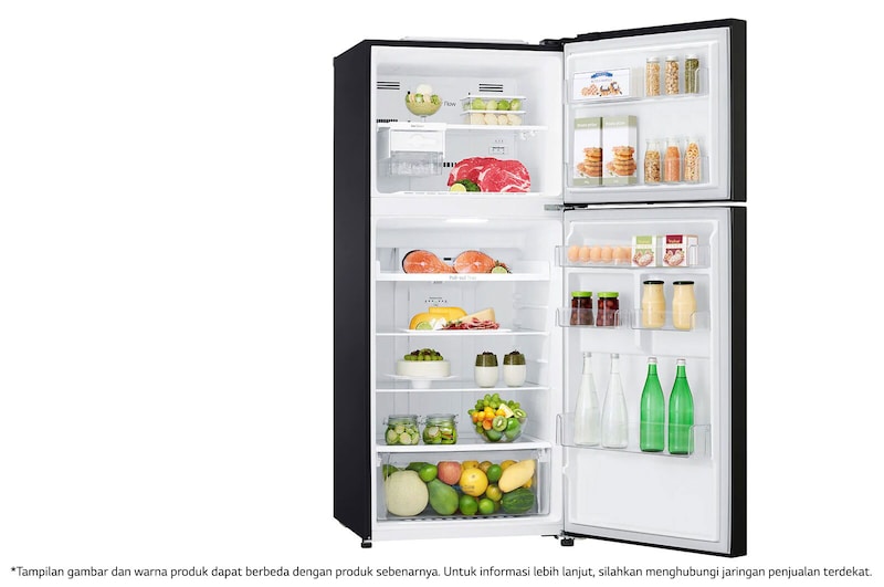 LG Kulkas 2 Pintu 416L gross/ 384L nett Inverter Smart Compressor dengan Door Cooling+™ dan Moving Ice Maker - Black Steel, GN-C422SXCL