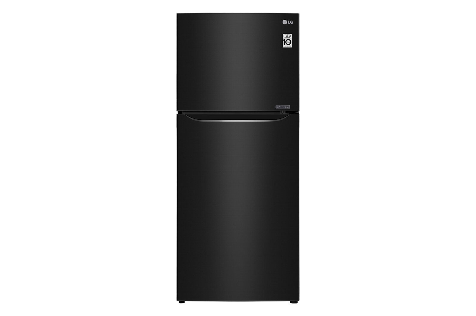 Kulkas 2 Pintu 416L gross/ 384L nett Inverter Linear Compressor dengan Door Cooling&#43;™ dan Moving Ice Maker - Black Steel GN-C422SXCN tampak depan