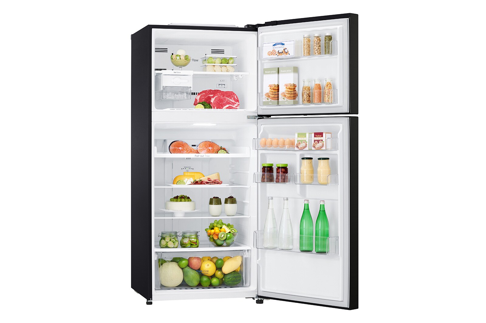 LG Kulkas 2 Pintu 416L gross/ 384L nett Inverter Linear Compressor dengan Door Cooling+™ dan Moving Ice Maker - Black Steel, GN-C422SXCN