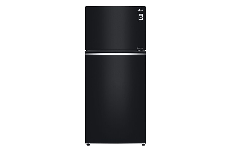 Front view of Kulkas 2 Pintu  547L gross / 509L nett Inverter Linear Compressor dan Hygiene FRESH&#43;™, ThinQ™ dengan WiFi - Hitam GN-C702SGGU