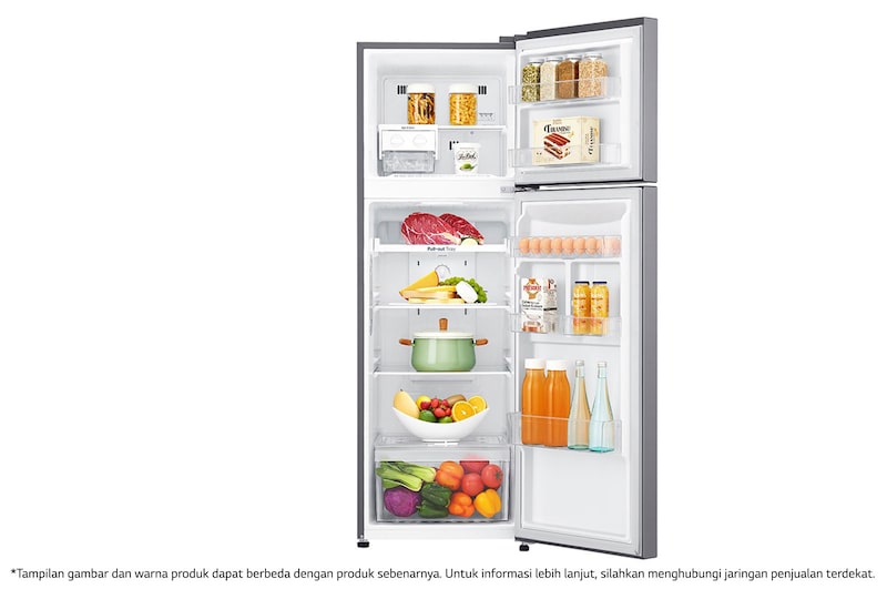 LG Kulkas 2 Pintu 272L gross/254Lnett Smart Inverter Compressor dan Door Cooling+™, GN-G272SLCB