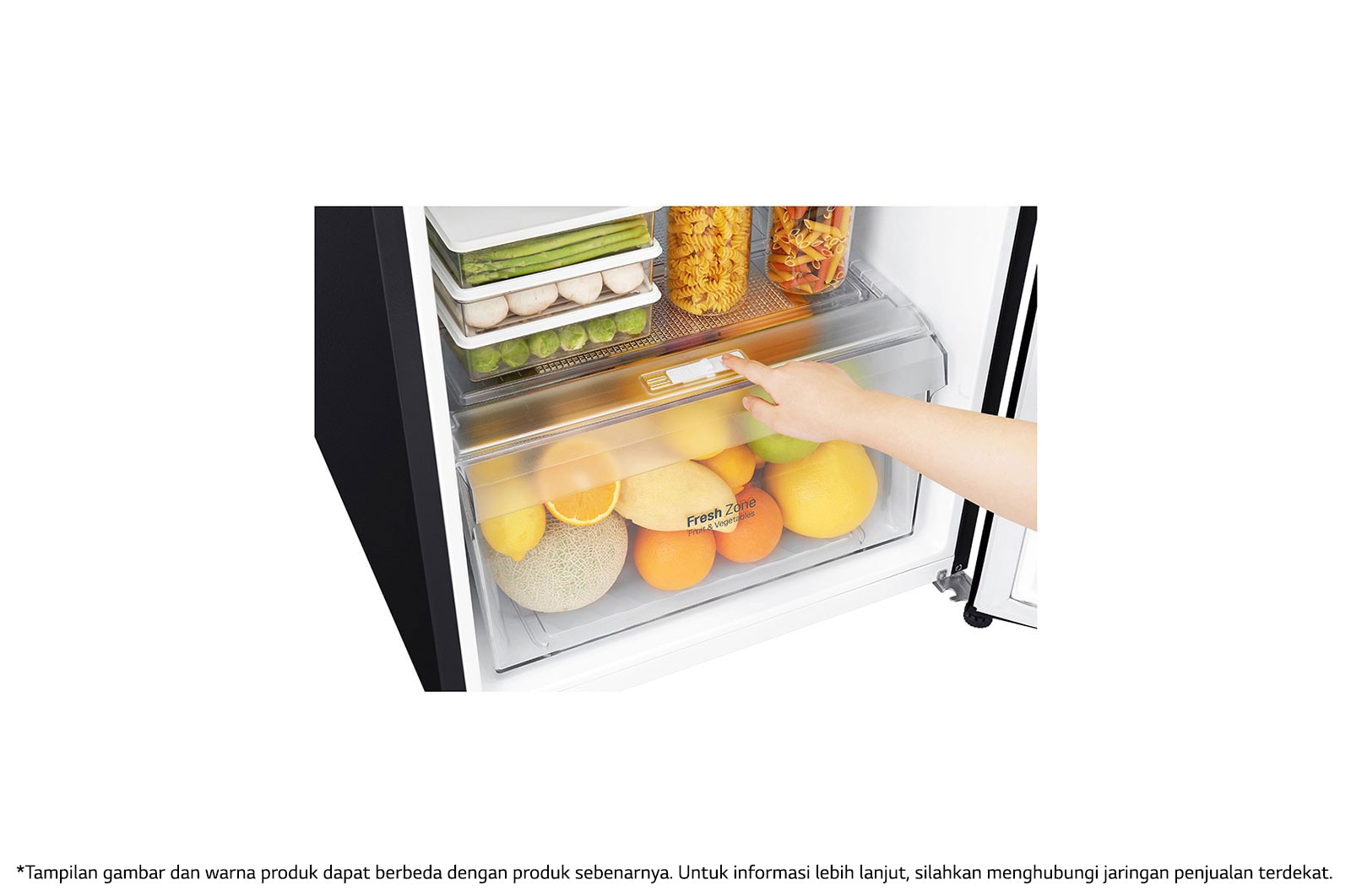 LG Kulkas 2 Pintu 272L gross/ 254L nett Inverter Smart Compressor dengan Door Cooling+™ dan Moving Ice Maker - Black Steel, GN-G272SXCB