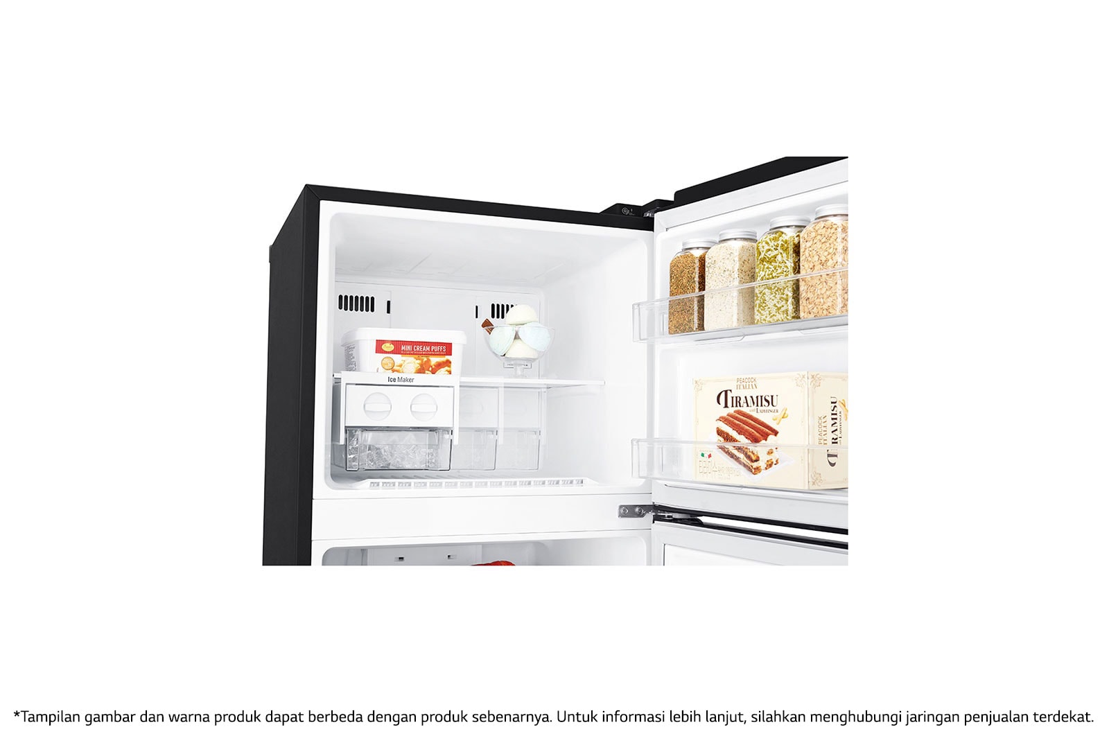 LG Kulkas 2 Pintu 272L gross/ 254L nett Inverter Smart Compressor dengan Door Cooling+™ dan Moving Ice Maker - Black Steel, GN-G272SXCB