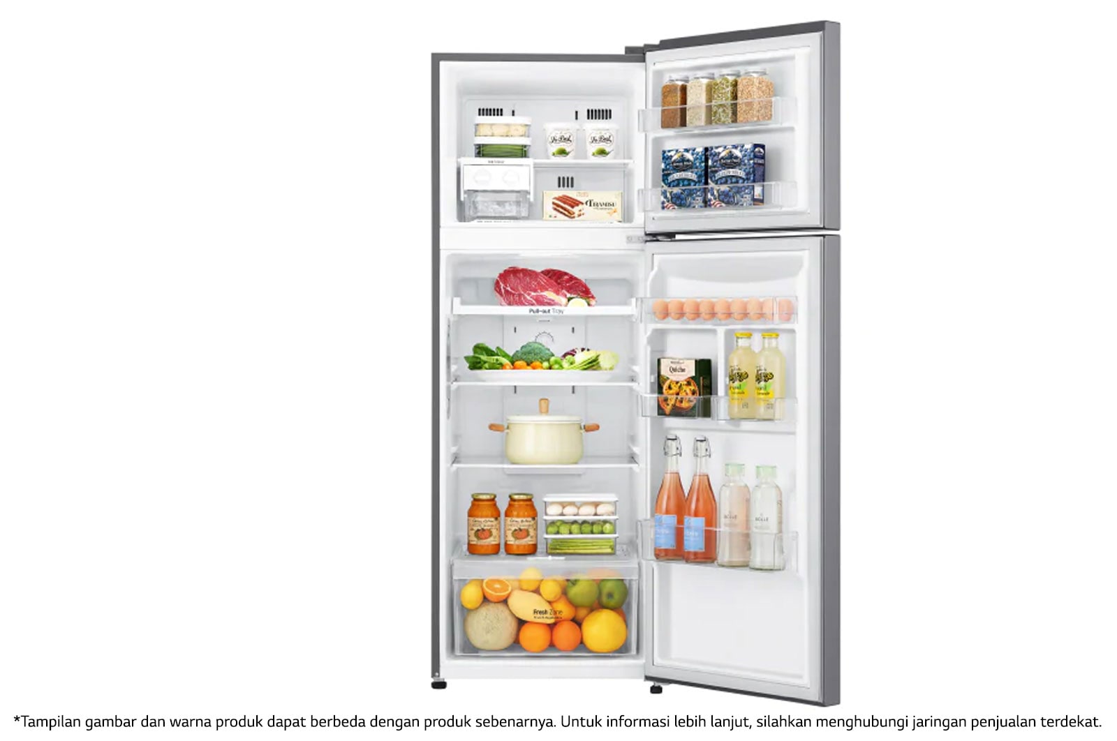 LG Kulkas 2 Pintu 333L gross / 312L nett Inverter Smart Compressor dan Door Cooling+™ - Platinum, GN-G372SLCB