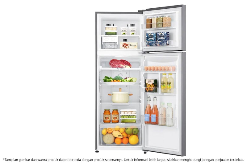 LG Kulkas 2 Pintu 333L gross / 312L nett Inverter Smart Compressor dan Door Cooling+™ - Platinum, GN-G372SLCB