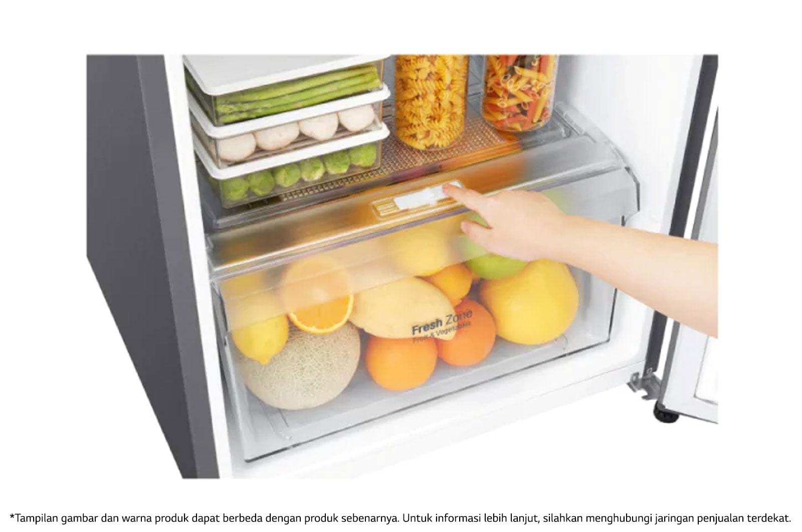 LG Kulkas 2 Pintu 333L gross / 312L nett Inverter Smart Compressor dan Door Cooling+™ - Platinum, GN-G372SLCB