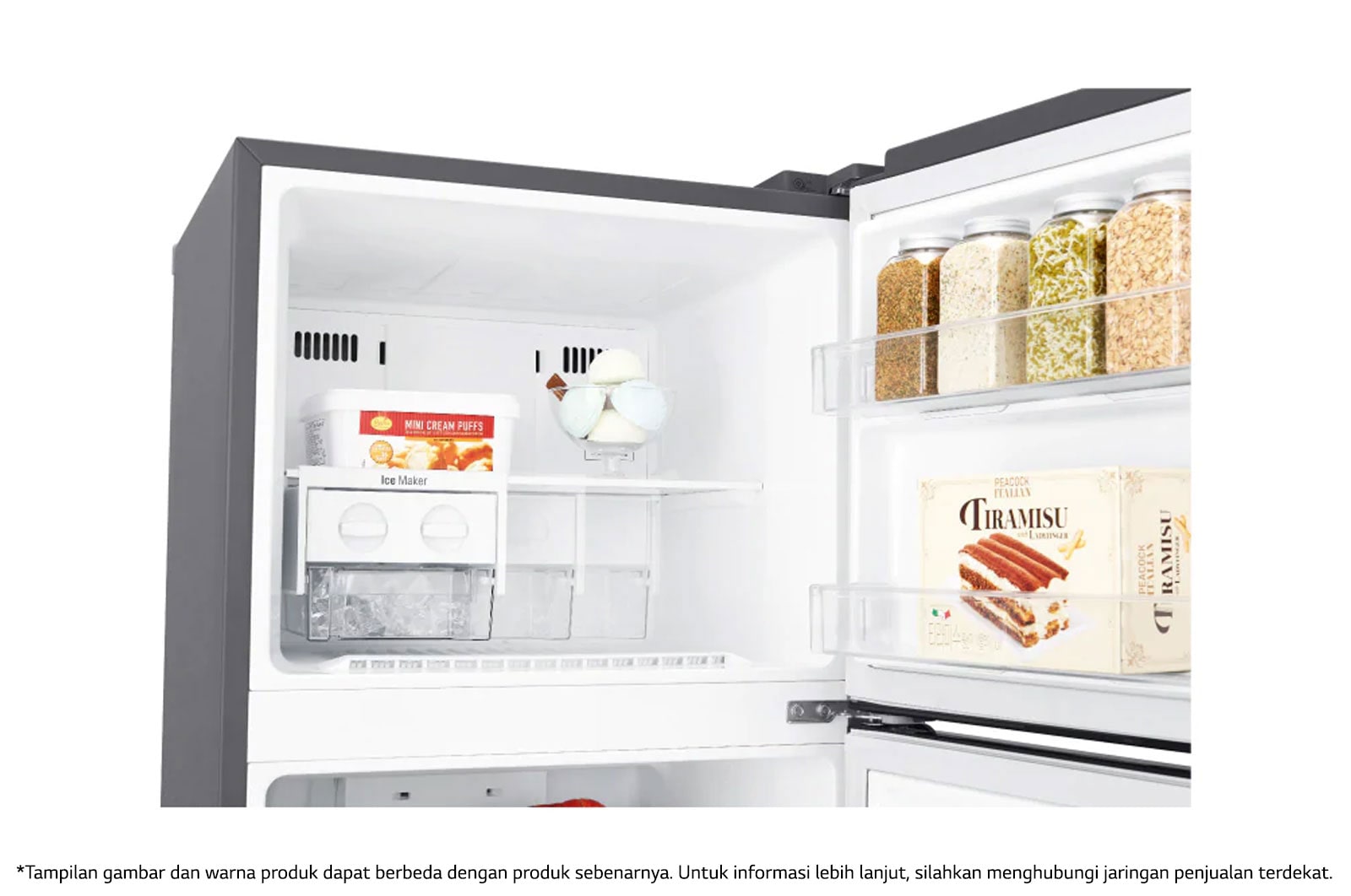 LG Kulkas 2 Pintu 333L gross / 312L nett Inverter Smart Compressor dan Door Cooling+™ - Platinum, GN-G372SLCB