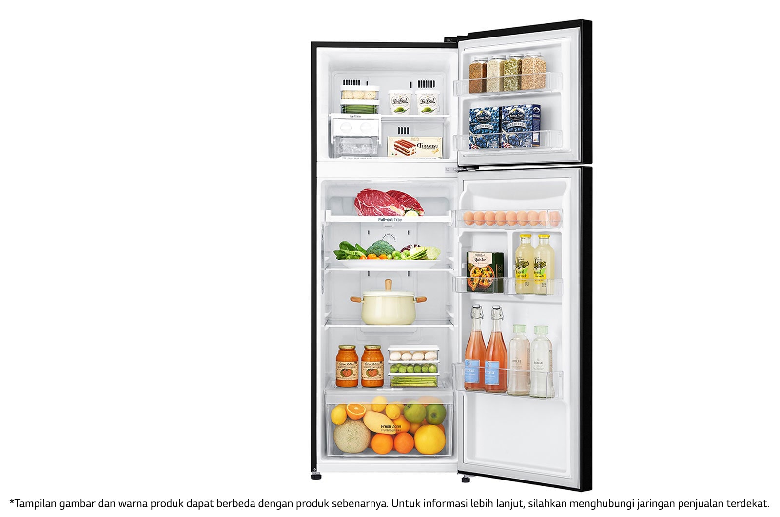 LG Kulkas 2 Pintu 333L gross/ 312L nett Smart Inverter Compressor dengan Door Cooling+™ dan Moving Ice Maker - Black Steel, GN-G372SXCB