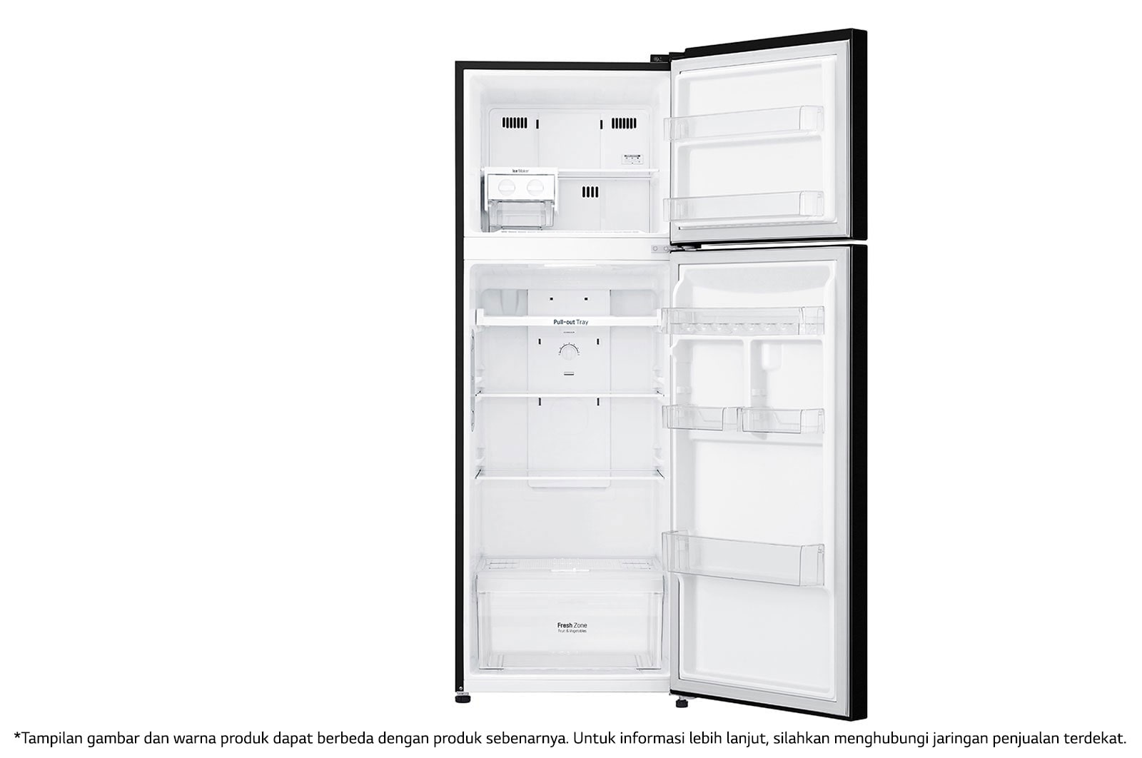 LG Kulkas 2 Pintu 333L gross/ 312L nett Smart Inverter Compressor dengan Door Cooling+™ dan Moving Ice Maker - Black Steel, GN-G372SXCB